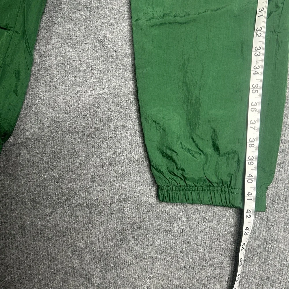 Vintage 90's Reebok Nylon‎ Track Pants Size Medium Green Logo Embroidered